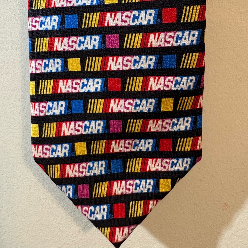 Nascar Tie Mens Neck‎ tie Sport Nascar Logo Squares Men's Tie black multi color